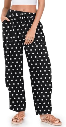 TARSE Womens Linen Barrel Pants Casual Summer Travel Lounge Trousers by TARSE