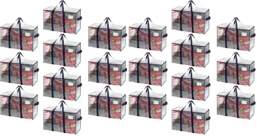 VENO 20 Pack Heavy Duty Moving Bags, Extra Large Storage Bags with Reinforced Handles & Strong Zippers, Foldable & Reusable Moving Box Alternative for Clothes & Dorm Storage by Veno