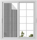 Window Privacy Film Frosted, Grey Striped Static Cling Door Window Covering, Farmhouse Stripes Modern Vintage UV Blocking Windows Film for Office, Hotel, Bedroom, 29.5 x 78.7 Inches by Unknown