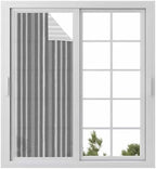 Window Privacy Film Frosted, Grey Striped Static Cling Door Window Covering, Farmhouse Stripes Modern Vintage UV Blocking Windows Film for Office, Hotel, Bedroom, 29.5 x 78.7 Inches by Unknown