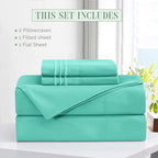 Elegant Comfort Luxury Soft 4-Piece 1500 Premium Hotel Quality Bed Sheet Set with Extra Deep Pockets 18-24 Inch, Wrinkle Free, Storage Pockets, Extra Deep Pocket 4PC Sheets, Twin XL, Paradise Teal - Image 3