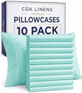 Standard Pillow Cases - 10 Pack Pillowcase Covers - 20" x 26" (Spa Blue) by CGKUnlimited