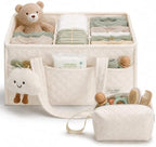 PeraBella Baby Diaper Caddy Organizer, Baby Basket Shower Gift, Portable Changing Table Basket, Postpartum Caddy & Tote Bag Pouch, Newborn Boy & Girl Nursery Essentials Registry, Car Diaper Organizer by PeraBella