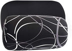 Bookishbunny 2pcs Micro Bead Microbead Roll Pillow Cushion for Bed Back Neck Head Body Support, 13" x 7", Various Designs (Black+BlackWave) by Bookishbunny