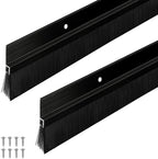 2 Set Door Sweep Brush Aluminum, 1 x 36 Inch, Black by Frienda