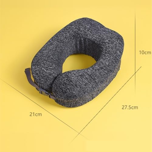 QUQUQ Travel Neck Pillow for Sleeping Detachable and Washable U-Shaped Neck Pillow Portable Travel Comfortable(Light Gray) - Image 2