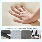 Coverado Car Seat Lumbar Support Pillow and Adjustable Headrest One-Piece Design, Memory Foam Breathable Back Neck Support Cushion, Ergonomic Widened Design for Car Truck Long Driving Back Pain Relief - Image 2
