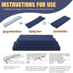 Outdoor Bench Cushion 48x18 Inch Waterproof with Memory Foam,Patio Bench Cushions for Outdoor/Indoor Furniture Porch Swing Cushion with Handle and Adjustable Strap,Navy Bule - Image 5