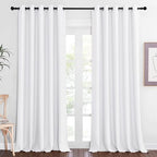 NICETOWN Sliding Door Window Treatment Blackout Patio Door Curtain Panels, Privacy Thermal Drapes for Bedroom Living Room Department with Grommet Top (White, W66 x L110) by NICETOWN