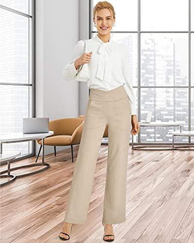 G4Free EverGoing Wide Leg Yoga Pants for Women Crossover Waist with Pockets - Image 3