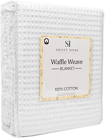 100% Fine Cotton Blanket Luxurious Weave Stylish Design Soft and Comfortable All Season Warmth, King, Waffle Weave White (Pack of 6) - Image 3