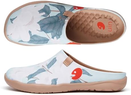 UIN Slipper Woman Travel Art Painted Shoes Wide Toe Casual Home Slip On Mules Malaga by UIN