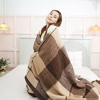 YOUR MOON 100% Wool Blanket, Medium Weight, Twin 66 x 90 in, Coffee by YOURMOON