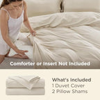 Bedsure Oversized King Duvet Cover, Double Brushed Bedding Set, Light Beige - Image 3