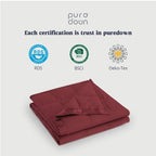 puredown® Lightweight Down Blanket Queen Size - Soft Blanket for All Seasons, Cozy Warm Luxury Bed Blanket with Satin Trim for Summer, Microfiber Cover, Burgundy (90"X90") - Image 6