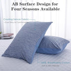 CHOSHOME Cooling Pillow Cases Zipper Pillow Covers Q-Max > 0.45 Zippered Pillowcases for Hot Sleepers, Soft, Breathable, Skin-Friendly, 4 Pack (Standard, 20"x26", Blue) - Image 2