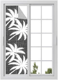 Window Privacy Film Frosted, Black Tropical Tree Reusable Static Cling Window Tints, Summer Coastal Palm Trees Heat Control Windows Films for Offices, Balcony, 29.5 x 118 Inches by Unknown