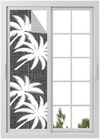 Window Privacy Film Frosted, Black Tropical Tree Reusable Static Cling Window Tints, Summer Coastal Palm Trees Heat Control Windows Films for Offices, Balcony, 29.5 x 118 Inches by Unknown