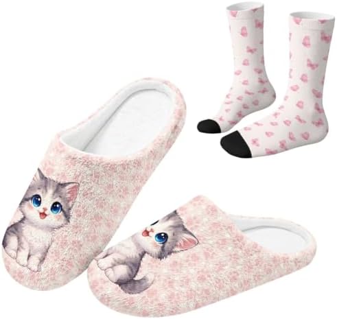 Jeiento Womens Fuzzy Slipper and Socks Winter Warm Gifts for Mom,Wam Cozy Indoor Socks Comfort Home Shoes by Jeiento