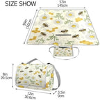 MNSRUU Picnic Blanket Waterproof Foldable, Honey Bee Flower Large Outdoor Picnic Beach Camping Blanket Travel Mat, Shoulder Strap Tote, Rectangle 57x59in - Image 3