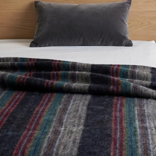 Alpaca Wool Throw Blanket | Warm, Ultra-Soft, 85" x 65" | Breathable, Non-Itchy Blanket-Throw | Hypoallergenic and Beautiful Fabric (Dark Blue) - Image 2