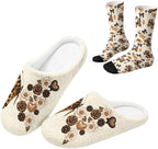 Jeiento Womens Fuzzy Slipper and Socks Winter Warm Gifts for Mom,Wam Cozy Indoor Socks Comfort Home Shoes by Jeiento