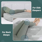 HOMBYS Shredded Memory Foam Knee Pillow for Side Sleepers, 5.5" Height Pillow Between Legs Spine & Relieves Pressure Hip & Leg Elevation, Supportive Pillow for Pregnancy, Sciatica,Light Grey - Image 4