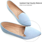 SAILING LU Women's Pointy Toe Ballets Flats PU Leather - Image 2