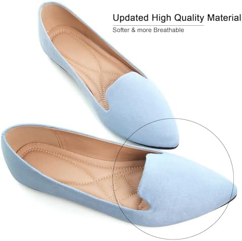 SAILING LU Women's Pointy Toe Ballets Flats PU Leather - Image 2