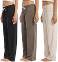 3-Pack Women's Lounge Pants, Wide Leg Sweatpants with Pockets by OAKVON