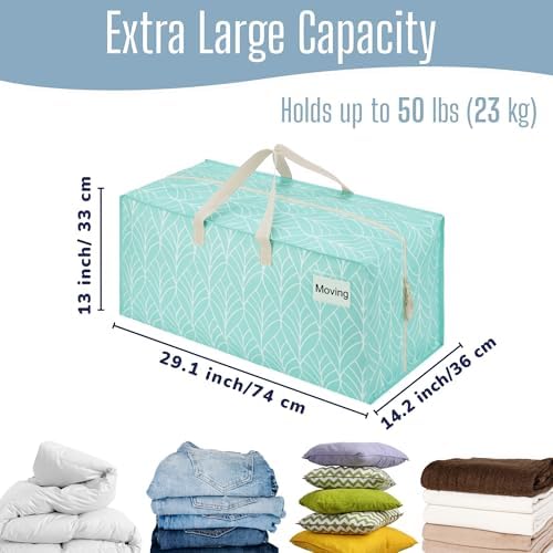 VENO 4 Pack Heavy Duty Moving Bags with Backpack Straps, Zippers & Handles, Extra Large Packing Bags for College Dorm Essentials, Moving Supplies Alternative to Cardboard Moving Boxes - Image 3