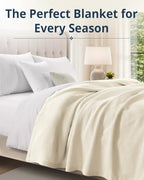 LANE LINEN Twin Blanket, 100% Cotton 300 GSM Waffle Weave - Sugar Swizzle - Image 2