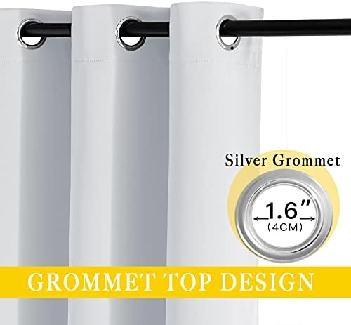 NICETOWN Patio Door Curtain Vertical Blinds, Grommet Top Room Divider Curtain Panel Thermal Insulated for Bedroom/Living Room (Greyish White, W80 by L108, 1 Panel) - Image 2