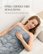 Cottonblue Small Weighted Lap Blanket 5lbs for Adults Teens 29"x33", Grey - Image 2