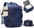 suwasp Travel Backpack with Toiletry Bag Set for Women Men,Ryanair Backpack 40x30x20CM Airline Approved Personal Item Travel Bag, Carry On Backpack Fits 14 Inch Laptop, 180° Opening, Navy Blue by suwasp