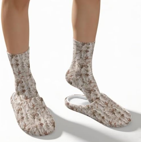 House Slippers for Women Washable Closed Toe with Cute Socks - Image 4