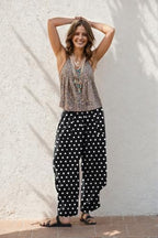 TARSE Womens Linen Barrel Pants Casual Summer Travel Lounge Trousers - Image 2