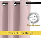 NICETOWN Light Block Window Curtains 84" Length - Home Fashion Thermal Insulated Solid Grommet Room Darkening Window Treatments for Hall Room, Blush Pink, 1 Pair, 52" Wide by 84" Long - Image 2