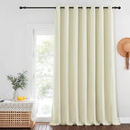 NICETOWN Sliding Door Curtains 108 inches Long for Bedroom, Blackout Patio Door Thermal Curtains Privacy Room Divider Window Treatment for Bedroom/Living Room (1 Panel, Beige, W100 x L108) by NICETOWN