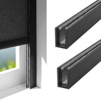 2 Pack Customizable Black Aluminum Light Blocking Strips for Windows – 170cm Edge Gap Blockers for Bedroom & Hotel Total Blackout Solution by Unknown