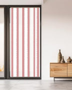 Window Privacy Film Frosted, Pink Red Striped Non-Adhesive Static Cling Window Tint, Farmhouse Vertical Stripes Geometric Insulated Windows Frosted Films for Living Room, 35.4 x 78.7 Inches - Image 5
