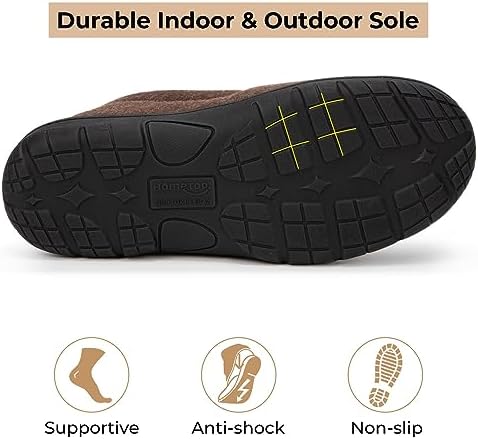 HomeTop Men's Moccasin Slippers Memory Foam Warm Fleece Indoor Outdoor - Image 5