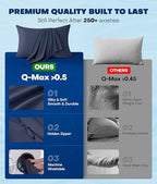 Ultra-Chill Cooling Pillowcase Set of 2 for Hot Sleepers, Softer Than Silk Pillow Cases for Protecting Hair & Skin, Breathable Bed Pillow Covers w/Zipper, Gifts for Women Men (Navy Blue, King) - Image 6
