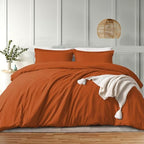 IR Imperial Rooms Bulk (10 Pack) Twin Size Duvet Cover (68 x 90) Inches + 1 Pillow Sham - Wholesale for Hotels, Airbnbs, Guest Bedroom Microfiber Button Closure Duvet Covers Bed Set (Rust) - Image 3