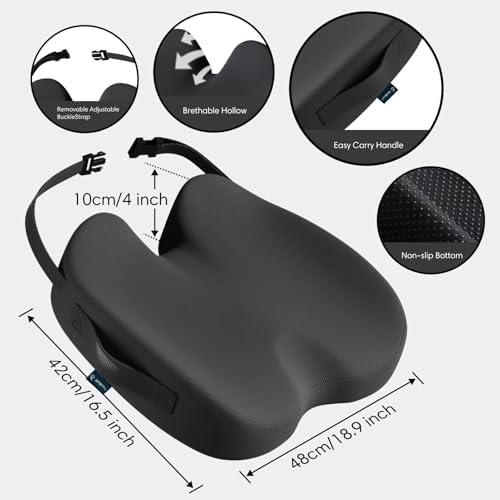 Memory Foam Seat Cushion for Tailbone Pain Relief, Sciatica, Office - Image 3
