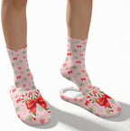 House Slippers for Women Washable Closed Toe with Cute Socks - Image 4