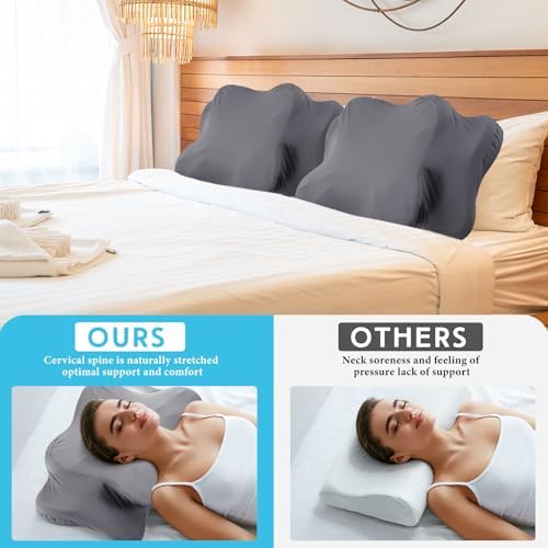 Hahafelt 2 Pcs Cooling Cervical Pillowcase, Dark Gray, Standard Size - Image 5