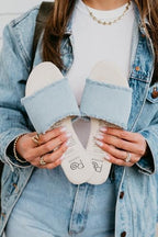 Rollasole Blue Jean Baby Foldable Denim Slides - Light Blue Jean Slip-On Sandals with Cushioned Insole & High Heel Carry Bag - Deluxe Casual Comfort - Image 4
