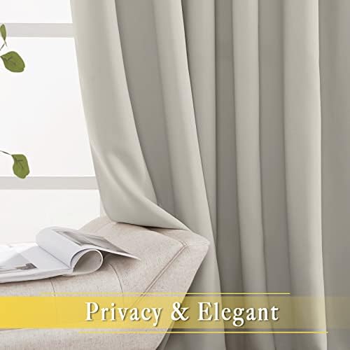 NICETOWN Sliding Door Window Treatment Blackout Patio Door Curtain Panels, Privacy Thermal Drapes for Bedroom Living Room Department with Grommet Top (Natural, W66 x L110) - Image 4