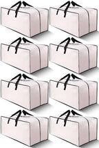 Cosy Family 8 Pack Heavy Duty Extra Large Moving Bags with Backpack Straps - Strong Handles & Zippers, Storage Totes For Space Saving, Fold Flat, Alternative to Moving Box (Set of 8, Clear) by Cosy+Family
